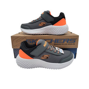 Skechers Bounder Kids Sz 11 Charcoal/Orange 403908L/CCOR NIB